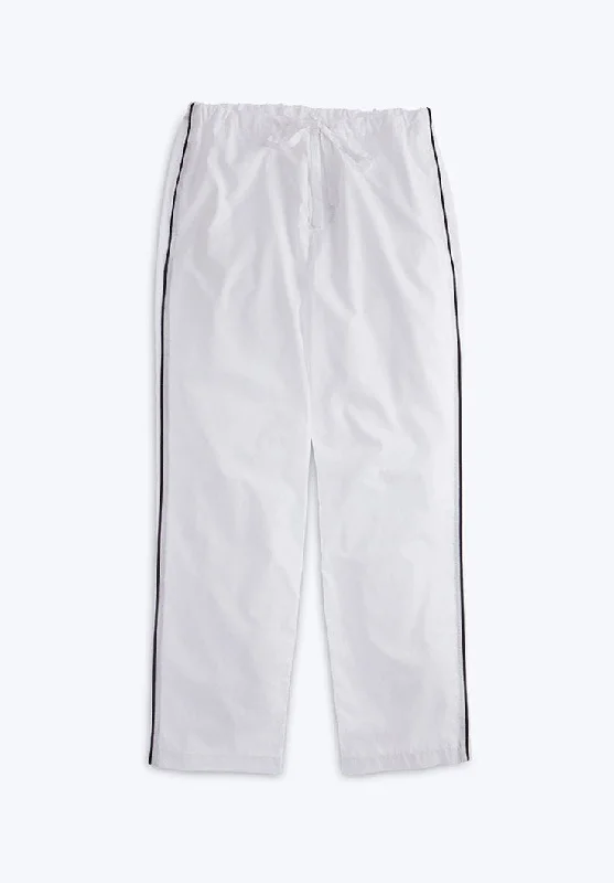 Marina Pajama Pant in White End on End Gym