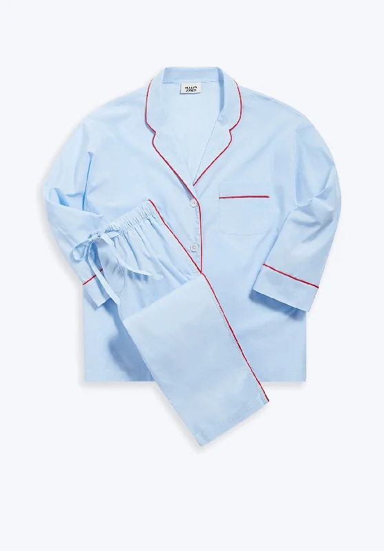 Marina Pajama Set in Blue End on End Adventure