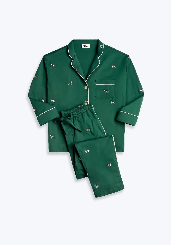 Marina Pajama Set in Embroidered Hounds Laid - back Women's Vibe