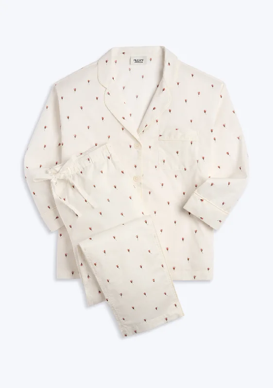 Marina Pajama Set in Rosette Pin Dot Practical Women's Multi - 