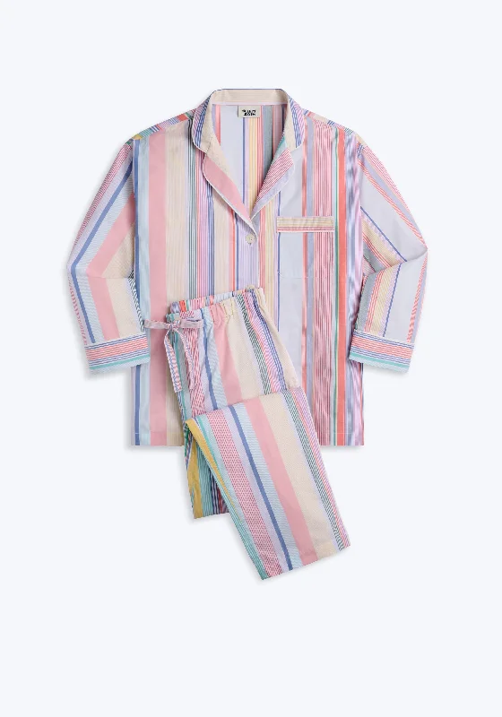 Marina Pajama Set in Vintage Stripe Australian Beach