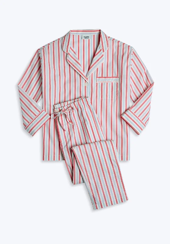 Marina Pajama Set in Nostalgic Stripe Laid - back Women's Style