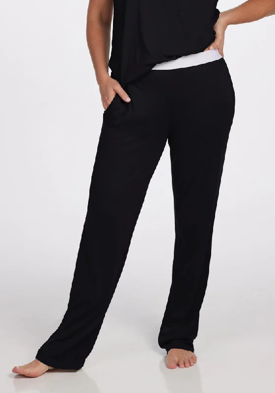 Maya Lounge Pants - Black Traditional Women's Wool