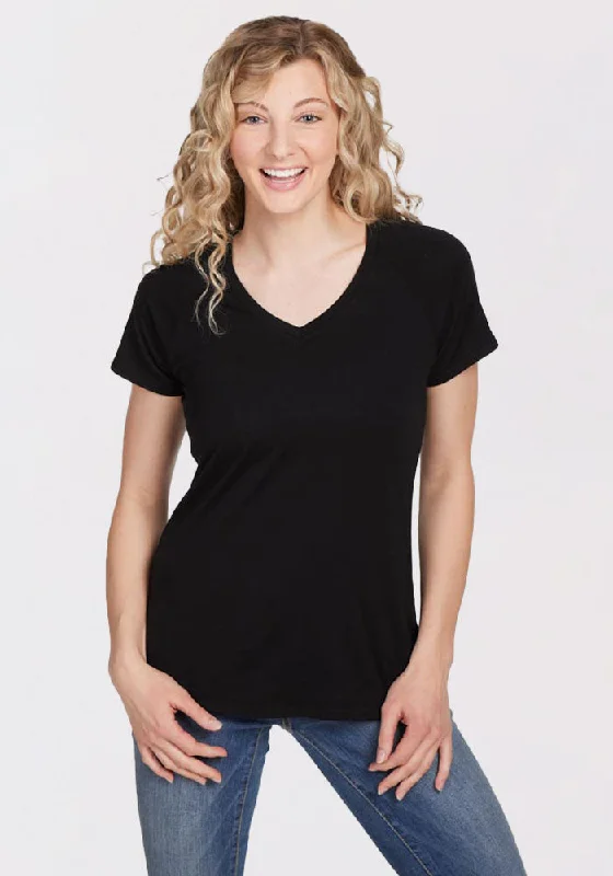 Mia V Neck - Black Athletic Women's High - 