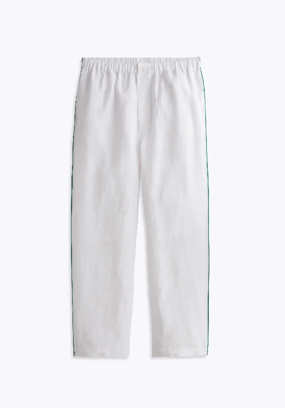 Milton Pajama Pant in White Linen Modern Women's 
