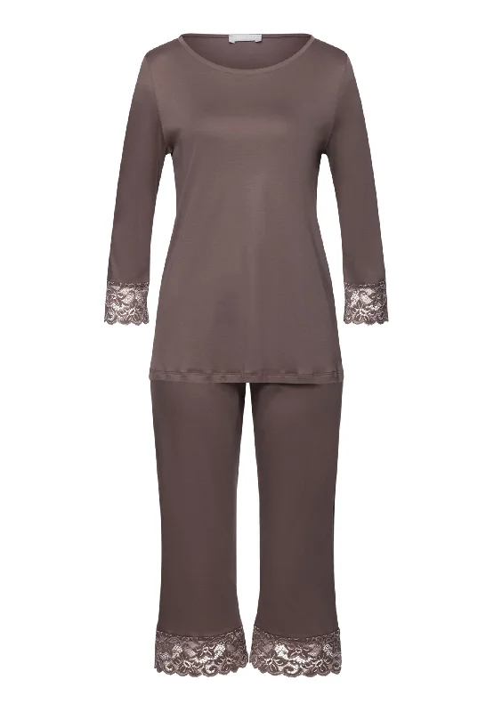 Moments Lace Trim Cotton Pajama Set | Stonewash 77928-2756 Rugged Women's Outdoor 