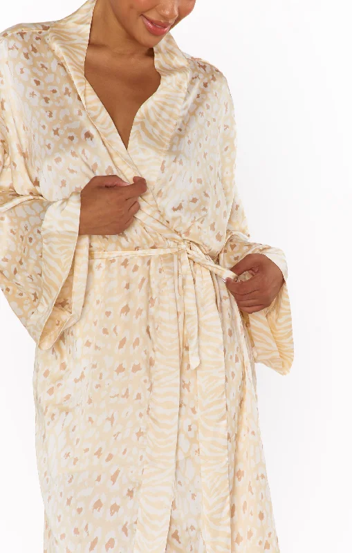 Mumu x Curateur The Harlow Robe ~ Animal Print Trendy Women's Oversized