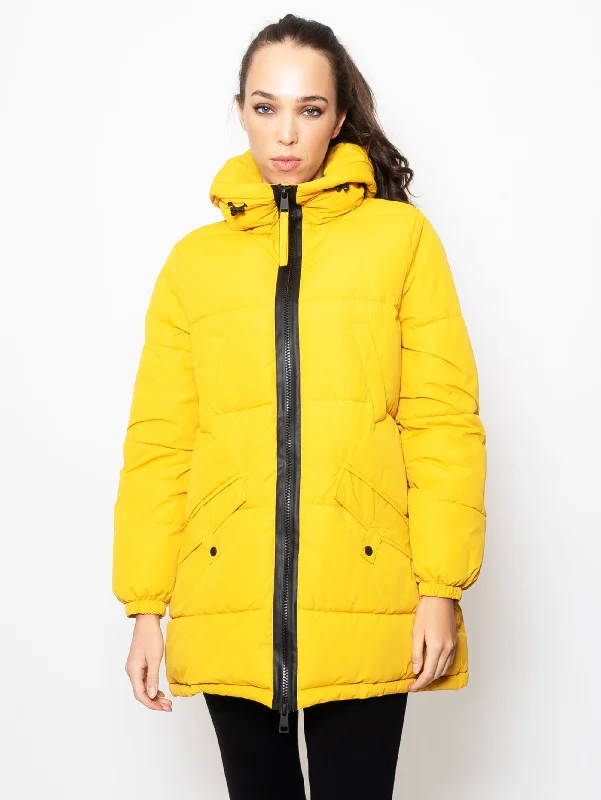 Giacca Imbottita Media Lunghezza Giallo Relaxed Women's Beachy