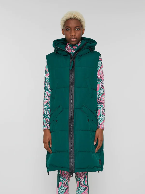 Gilet Lungo Imbottito Pavone Stylish Women's Neon