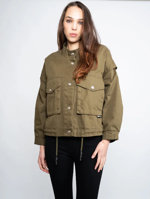 Giubbino in Drill di Cotone Verde Refined Women's Classic 