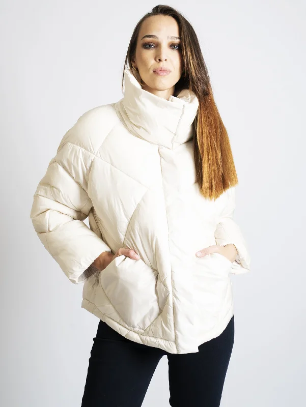 Giubbotto Over Imbottito Bianco naturale Trendy Women's Oversized