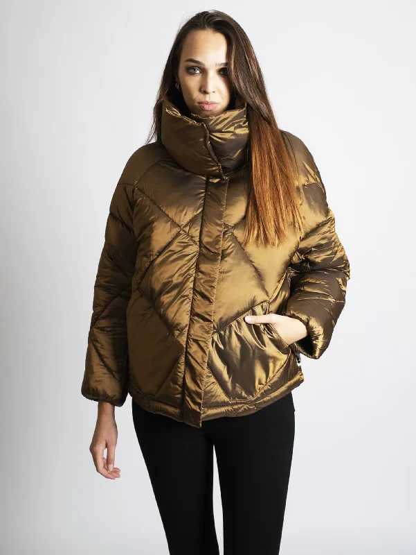 Giubbotto Over Imbottito Caramello Unique Women's Upcycled