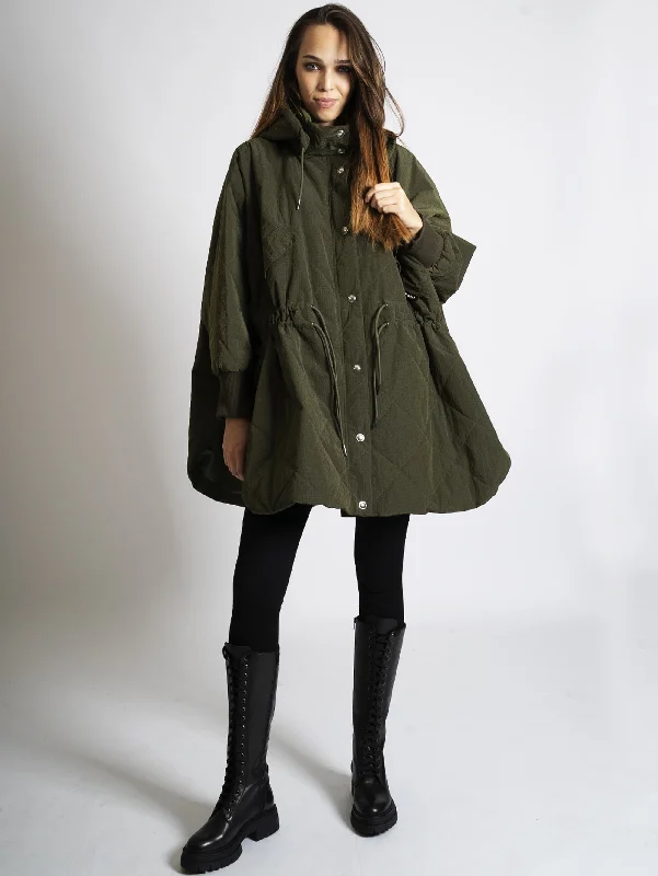 Mantella Imbottita Verde Militare Stylish Women's Neon