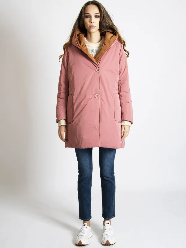 Parka Reversibile in Memory Rosa/Coccio Youthful Women's Anime - inspired