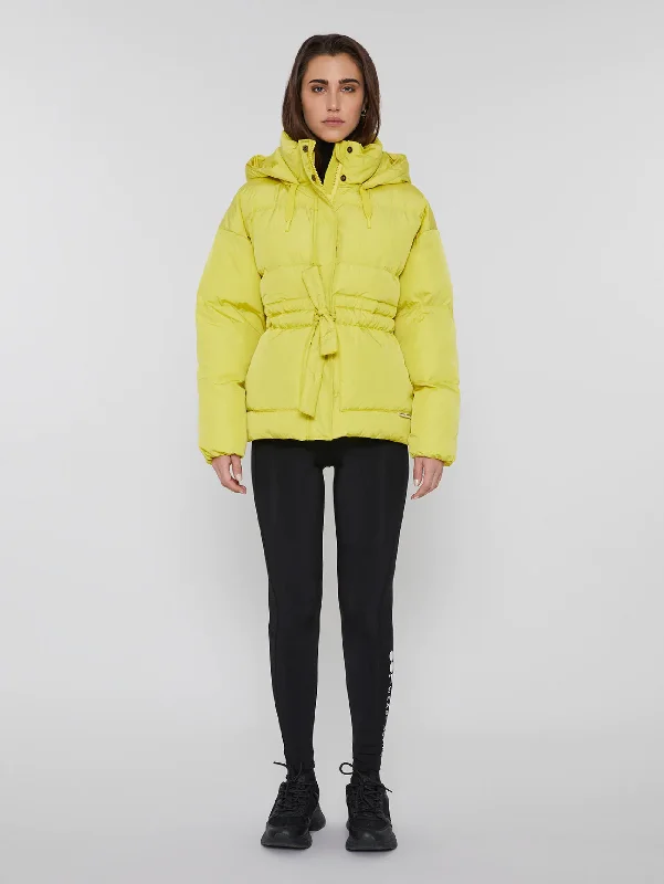 Piumino Corto con Cinta Lime Feminine Women's Soft 