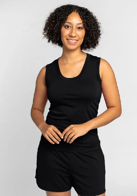 Phoebe Lounge Tank - Black Cashmere