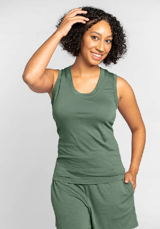 Phoebe Lounge Tank - Duck Green Earthy Women's Hemp - based