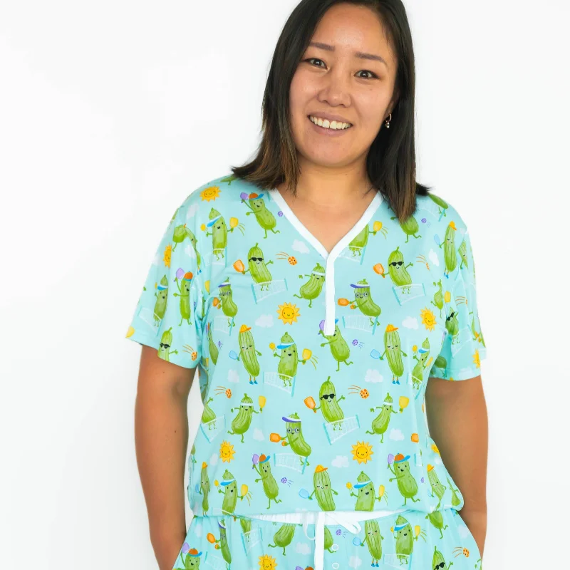 Pickle Power Women's Short Sleeve Pajama Top Bold Women's Animal Print