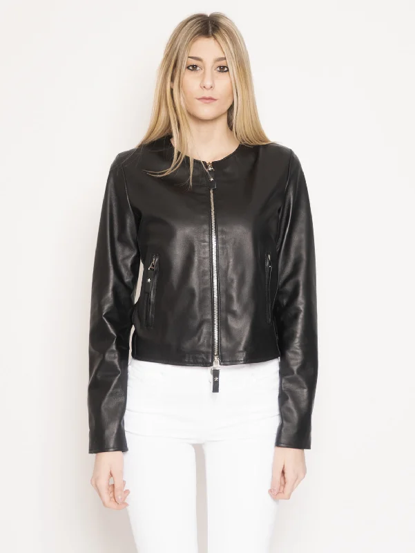 Giacca in Pelle Nero garde
