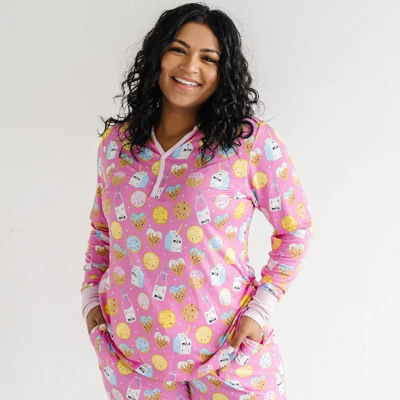 Pink Cookies & Milk Women's Pajama Top Casual Women's Japanese 