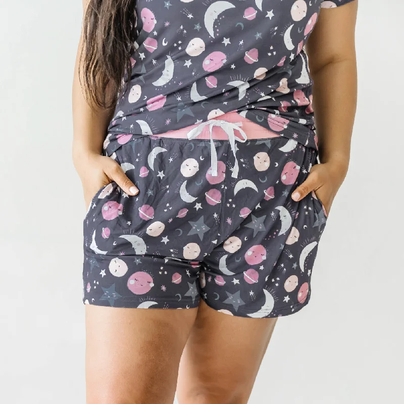 Pink To the Moon & Back Women's Pajama Shorts Practical Women's Multi - 
