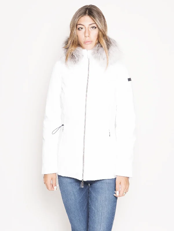 Giacca con Cappuccio Winter Storm Lady Fur Bianco Casual Women's Loose - fitting