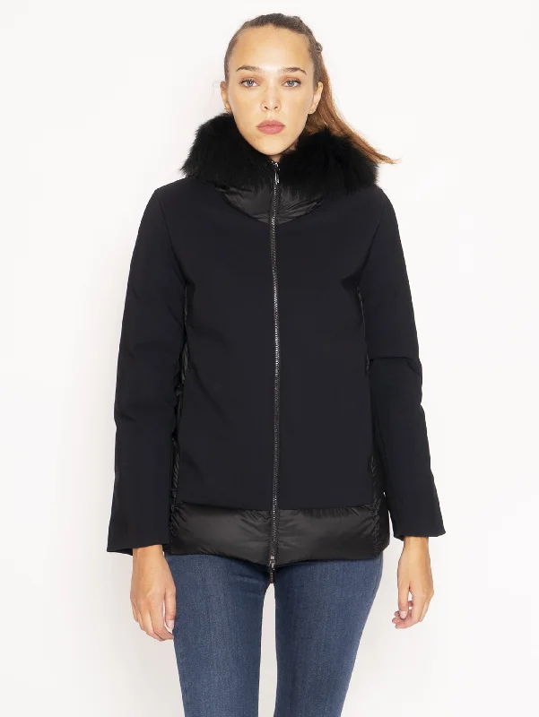 Giaccone Trapuntato con Pannello in Lycra - Nero Sharp Women's Italian