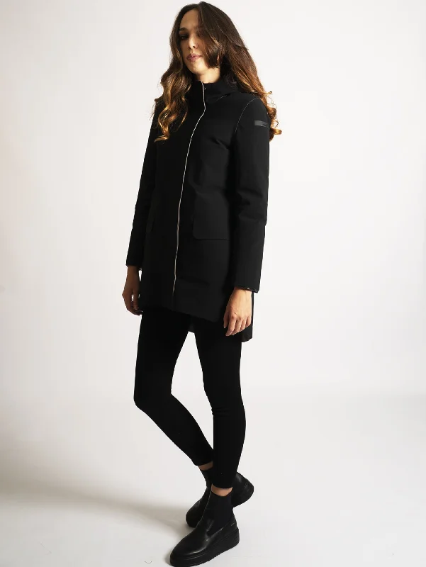 Parka Bicolor Taglio Laser Nero Bold Women's Animal Print
