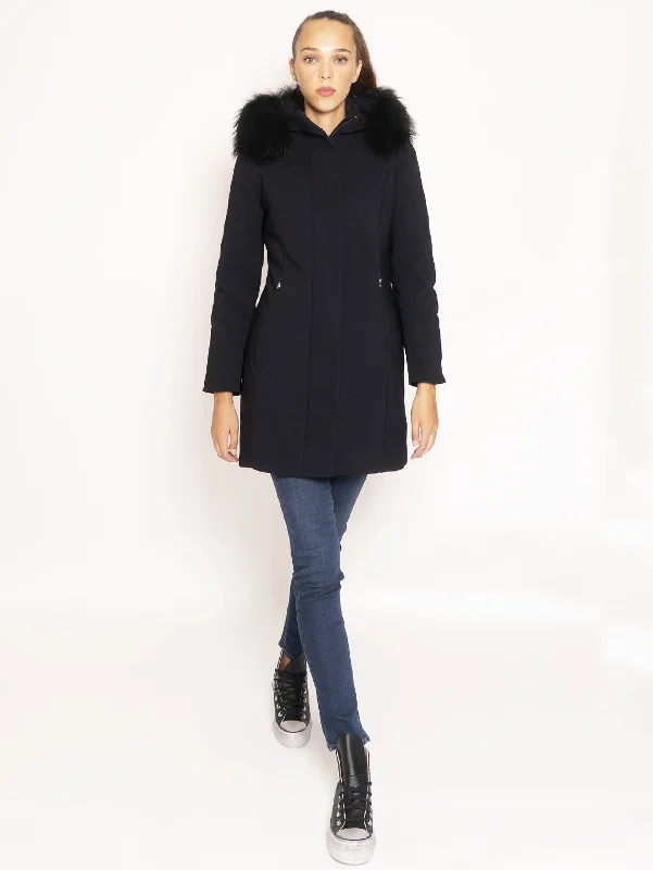 Parka con Cappuccio con Pelliccia - Nero Cool Women's Skate