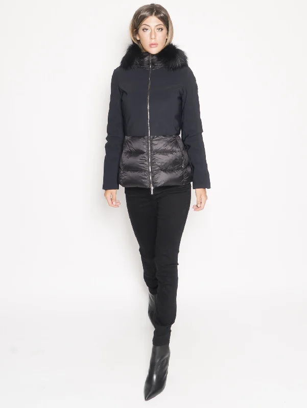 Piumino Winter Hibrid Hood Nero Dapper Women's 1920S