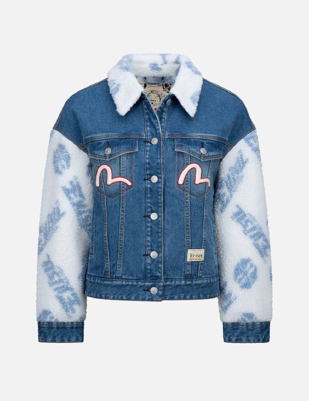Sherpa Trimmed Denim Jacket Refined Women's Velvet