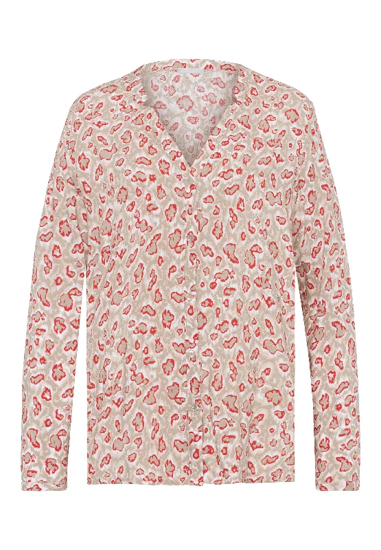Sleep And Lounge Button Front Shirt | White 77611-2004 Refined Women's 