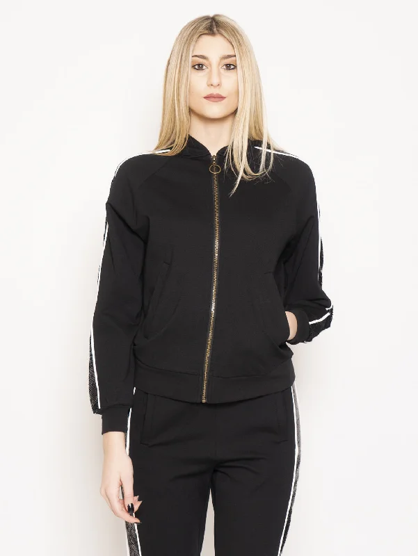 Bomber con Paillettes Nero Classic Women's Tweed