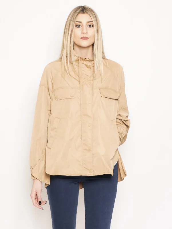 Parka con Plissé Marrone European