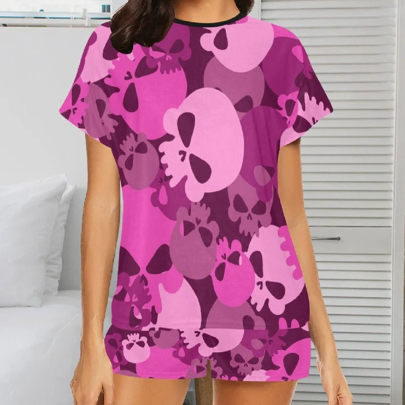 Women's Pink Camo Shorts & Top Pajama Set Athletic Women's 