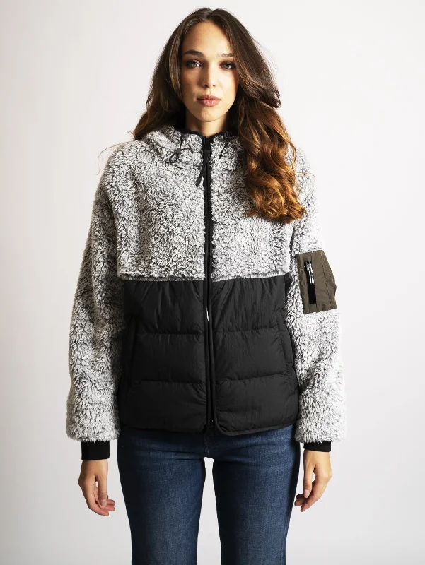 Felpa con Cappuccio Grigio/Nero Athletic Women's 