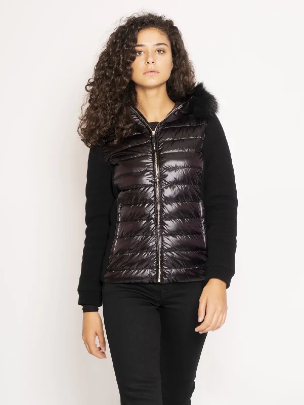 Giacchetto con Cappuccio - Nero Trendy Women's 