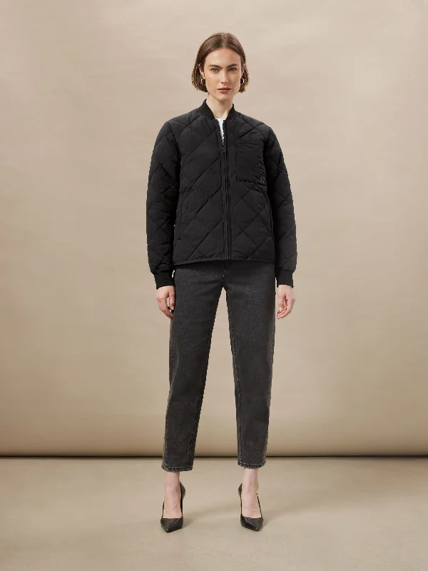 The Skyline Reversible Bomber in Black Sustainable Organic