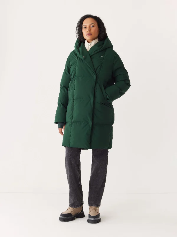 The Hygge Puffer Coat in Forest Green Preppy Women's College