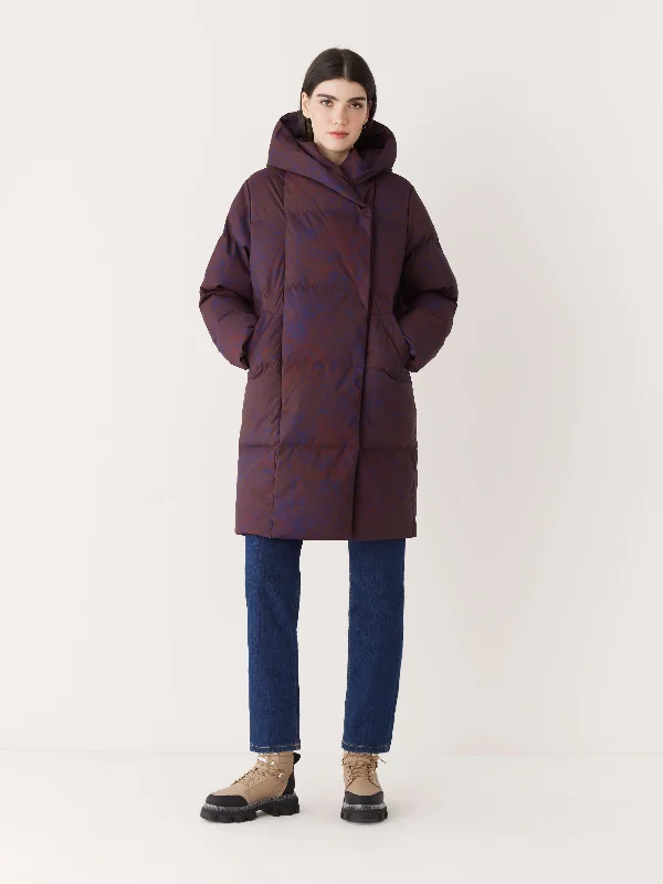 The Hygge Puffer Coat in Burgundy Sharp Women's Italian