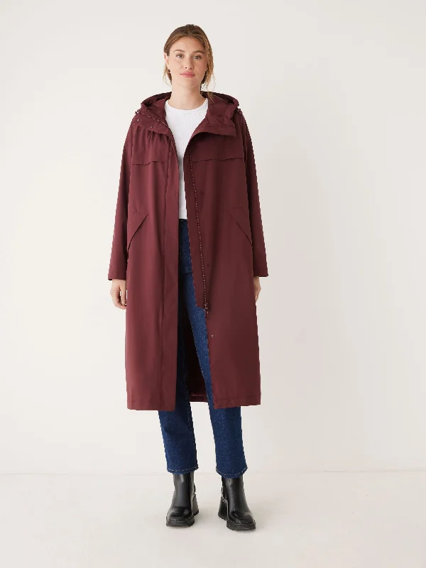 The Anorak Rain Jacket in Dark Red Luxurious Women's High -  end