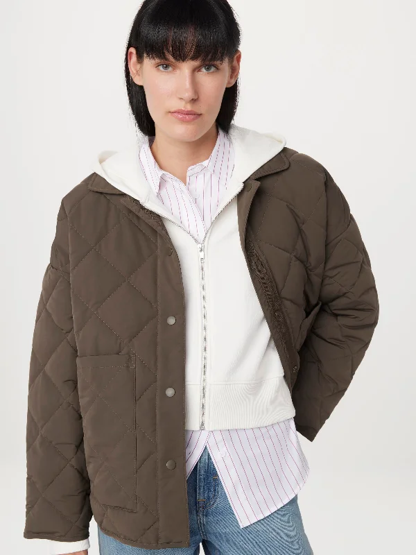 The Skyline Loose Overshirt in Brown Black Youthful Women's Anime - inspired