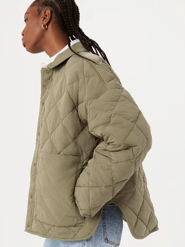 The Skyline Loose Overshirt in Khaki Traditional Women's 