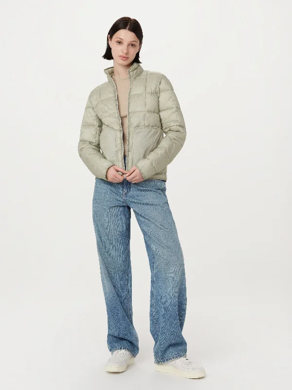 The Aero Packable Puffer Jacket in Stone Grey Monochromatic All - in - one