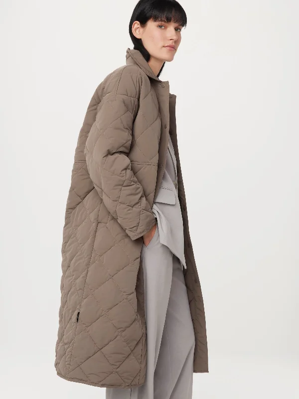 The Skyline Maxi Jacket in Dark Taupe Relaxed Women's 