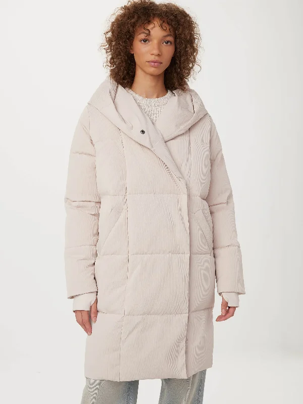 The Corduroy Hygge Puffer Coat in Grey Morn Gym