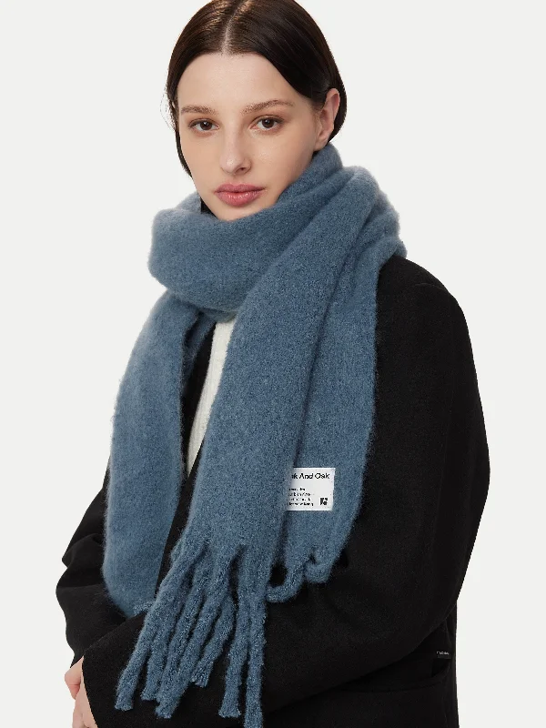 The Fuzzy Scarf in China Blue Edgy Women's Punk