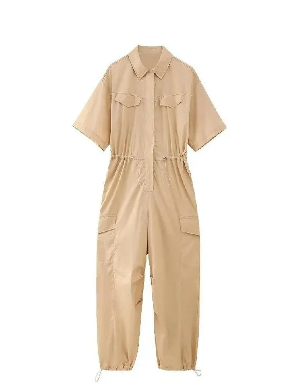 Summer Women's Cargo Jumpsuit Streetwear Gym