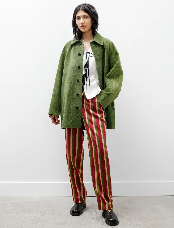 Suede Car Coat Aloe Edgy Women's Punk