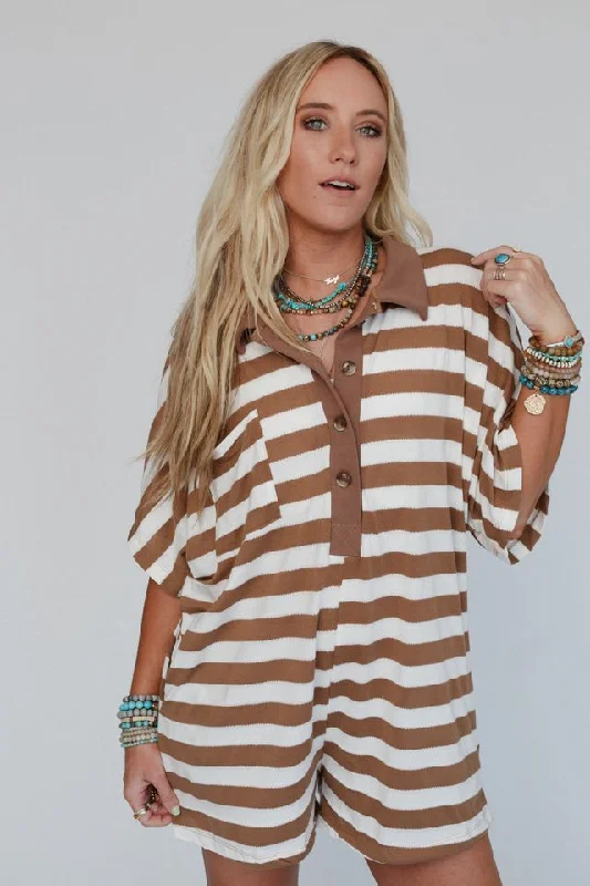 Bold Days Wide Leg Romper - Camel Luxurious Women's High -  end